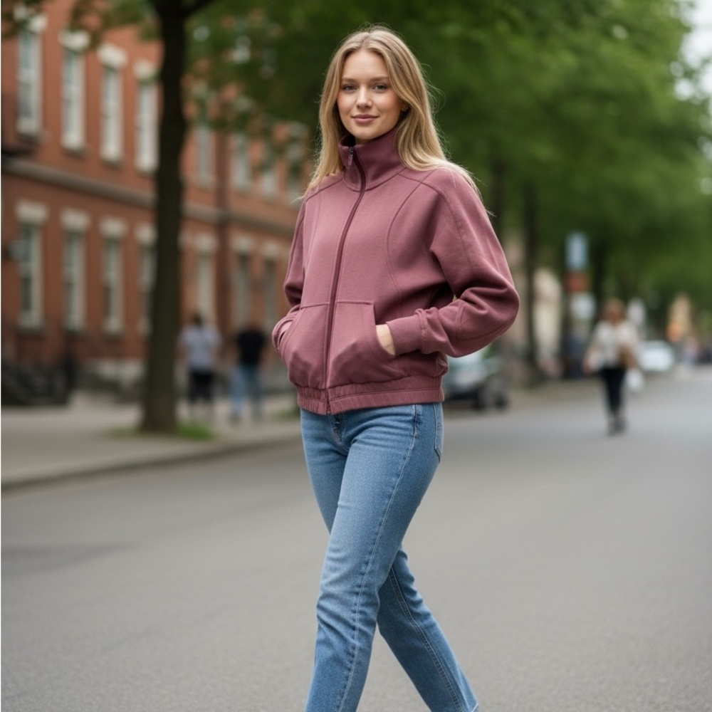 lululemon Brushed Softstreme Funnel-Neck Zip Up Jacket